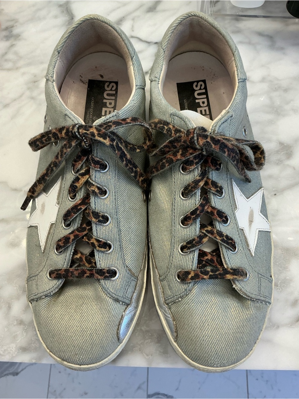 Golden Goose Women's Star Sneakers with Leopard Laces